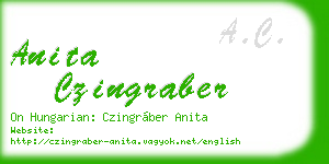 anita czingraber business card